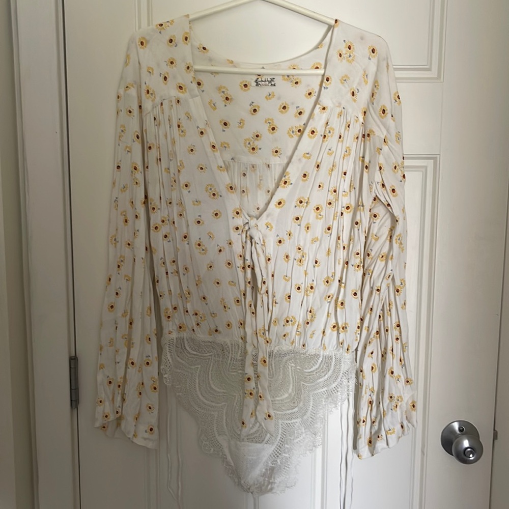 Free People Sunflower Bodysuit